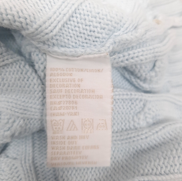 Tommy Hilfiger V-Neck Cable Knit Sweater Light Blue Size Medium‎ Women's D50 - Picture 11 of 12